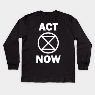 ACT NOW Extinction Rebellion Kids Long Sleeve T-Shirt